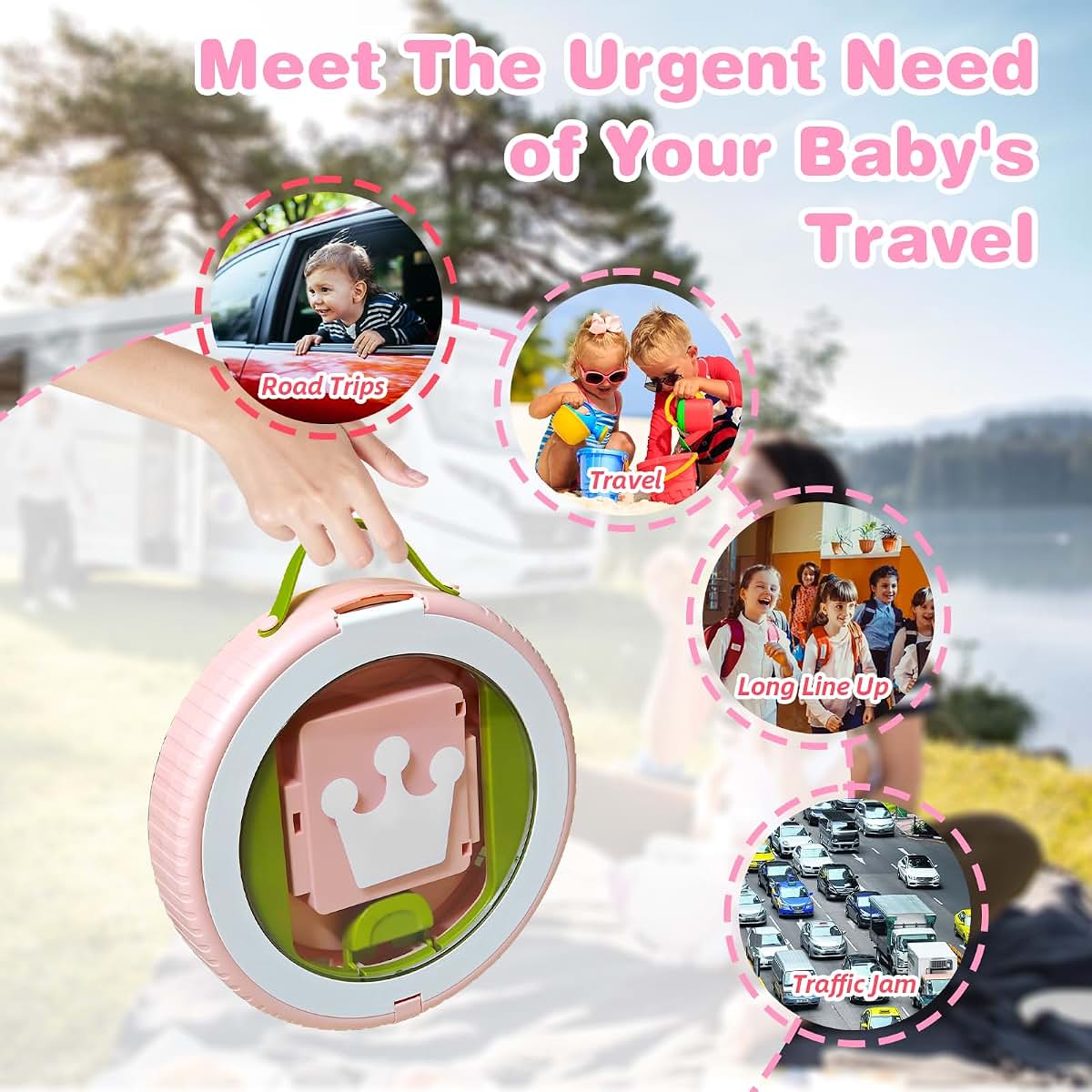 Yszawmx Portable Potty Chair for Toddlers, Travel Potty with Splash Guard, White-Pink