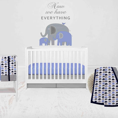 Bacati 4-Piece Cotton Crib Bedding Set with Diaper Caddy