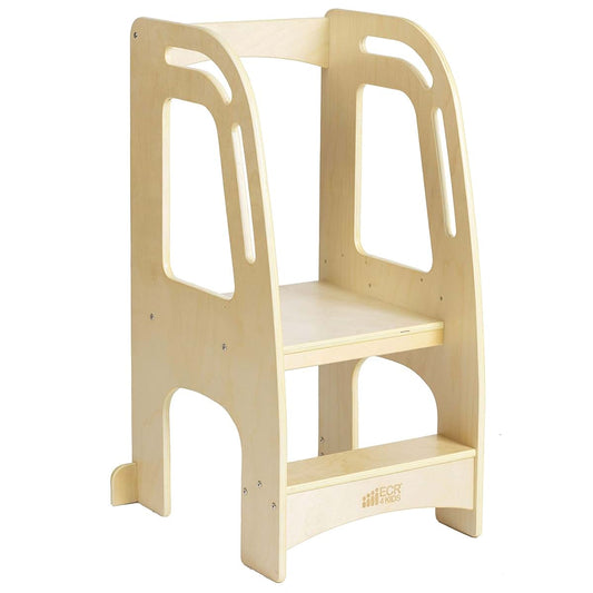 ECR4Kids Chef's Helper Kitchen Step Stool Tower with Handles, Childrens Furniture, Natural