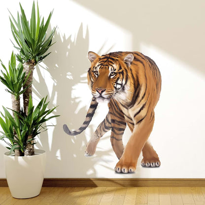 Wondever Walking Tiger Wall Decals Jungle Animals