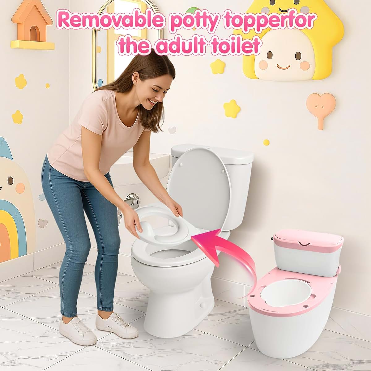 BabyOneStop 3-in-1 Toddler Potty Training Toilet With Flushing Sound