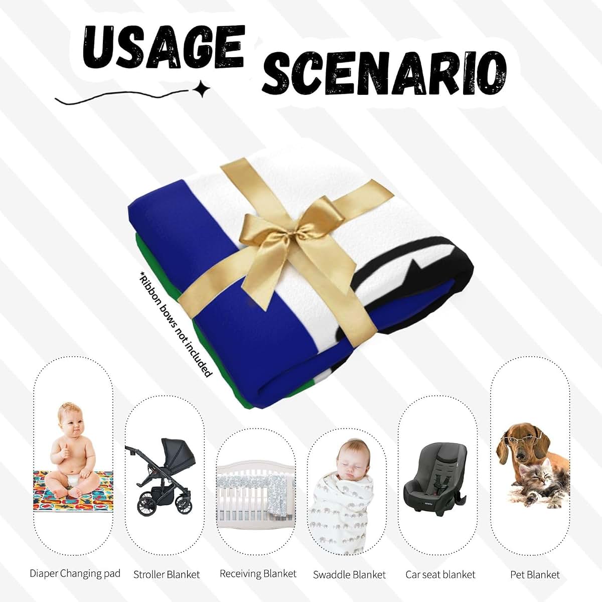EWRFSG Flag of Lesotho Newborn Baby Swaddle Blankets Beanie Hat Headband Sets,Swaddle Sack