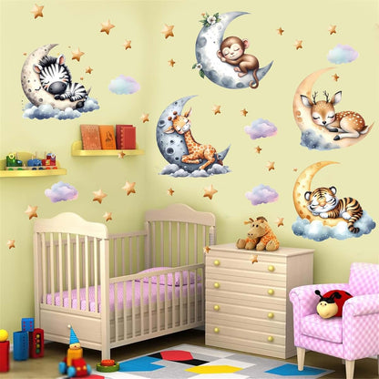 Jungle Animal Wall Decals for Nursery – Removable Safari Stickers