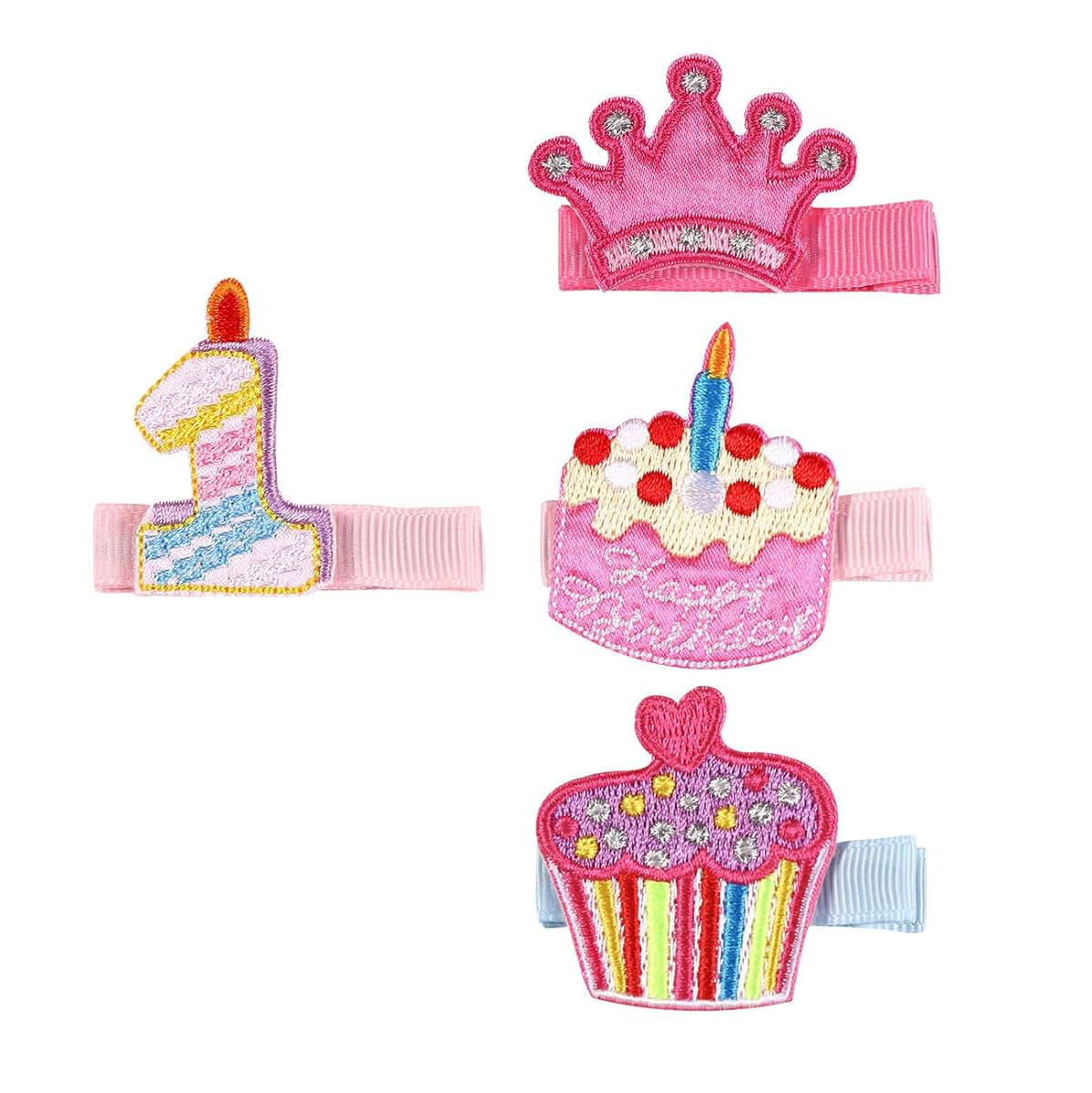 Baby Girls Birthday Hair Clips Pin Set
