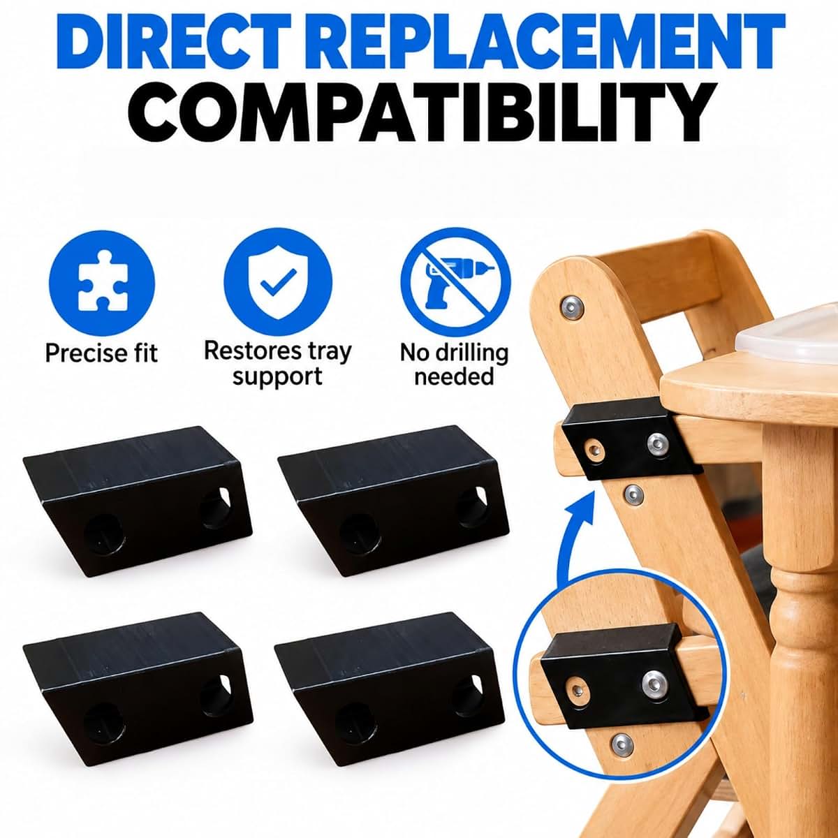 Meldrynox Replacement Tray Bracket Support Kit Compatible with Abiie Beyond Junior Y (photo 3)