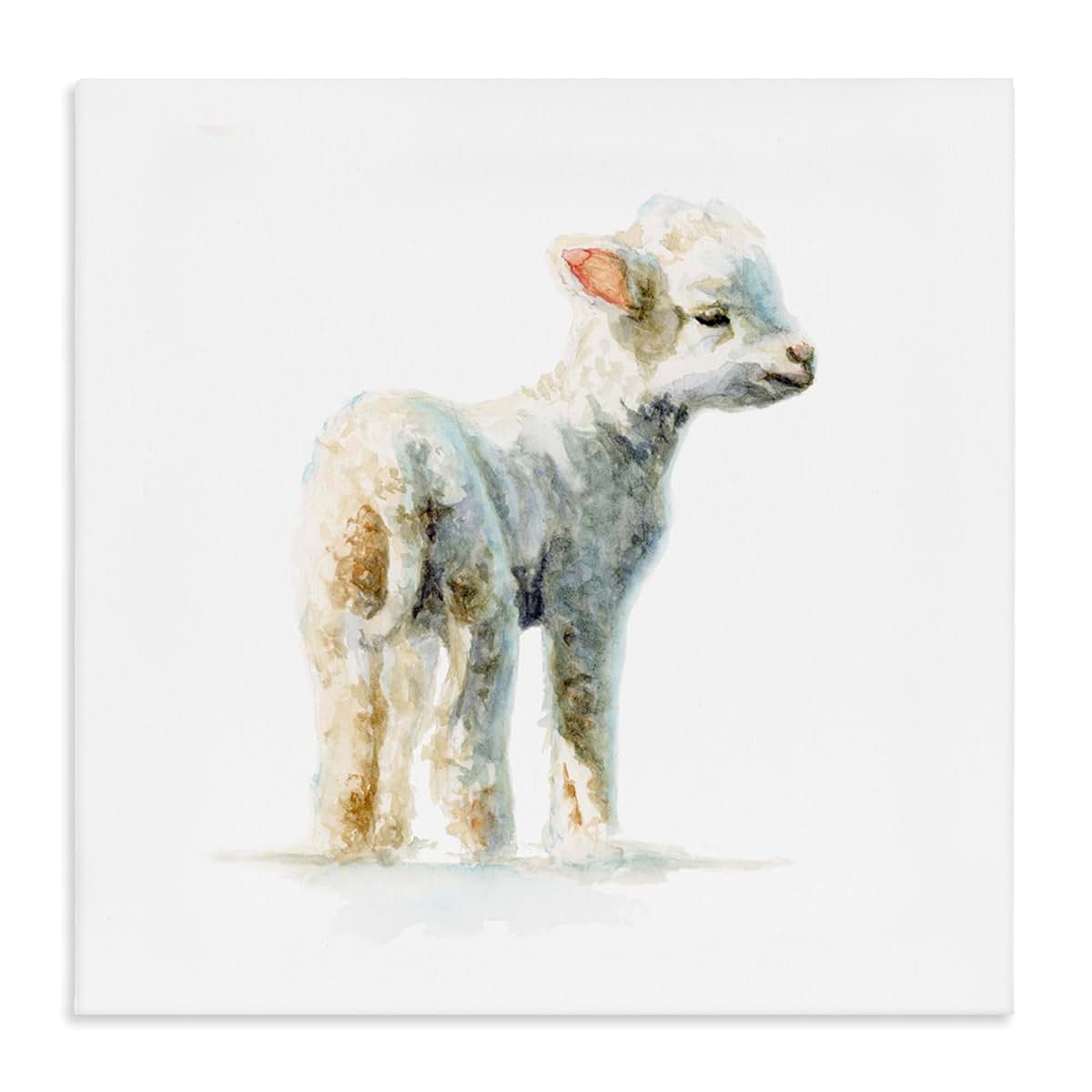 Stupell Industries Shaggy Lamb Watercolor Wall Art