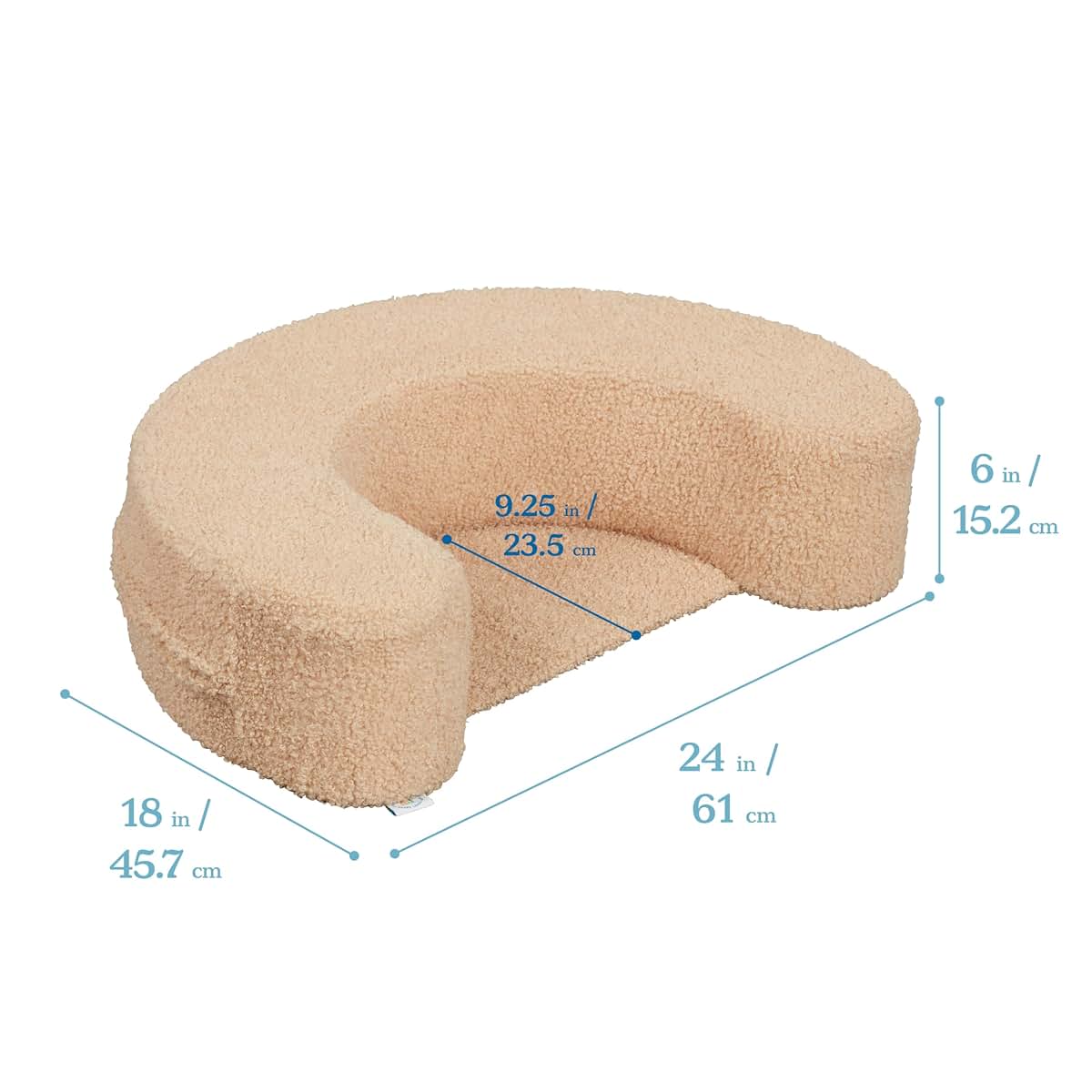 ECR4Kids SoftZone Cozy Sit-Up Support Ring Baby Floor Pillow in Sand (photo 2)