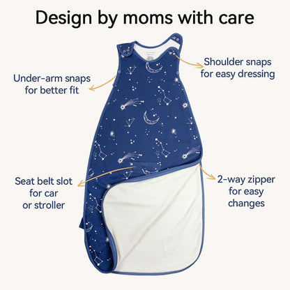 CosyDiary Merino Wool & Cotton Sleep Sack With 2-Way Zipper