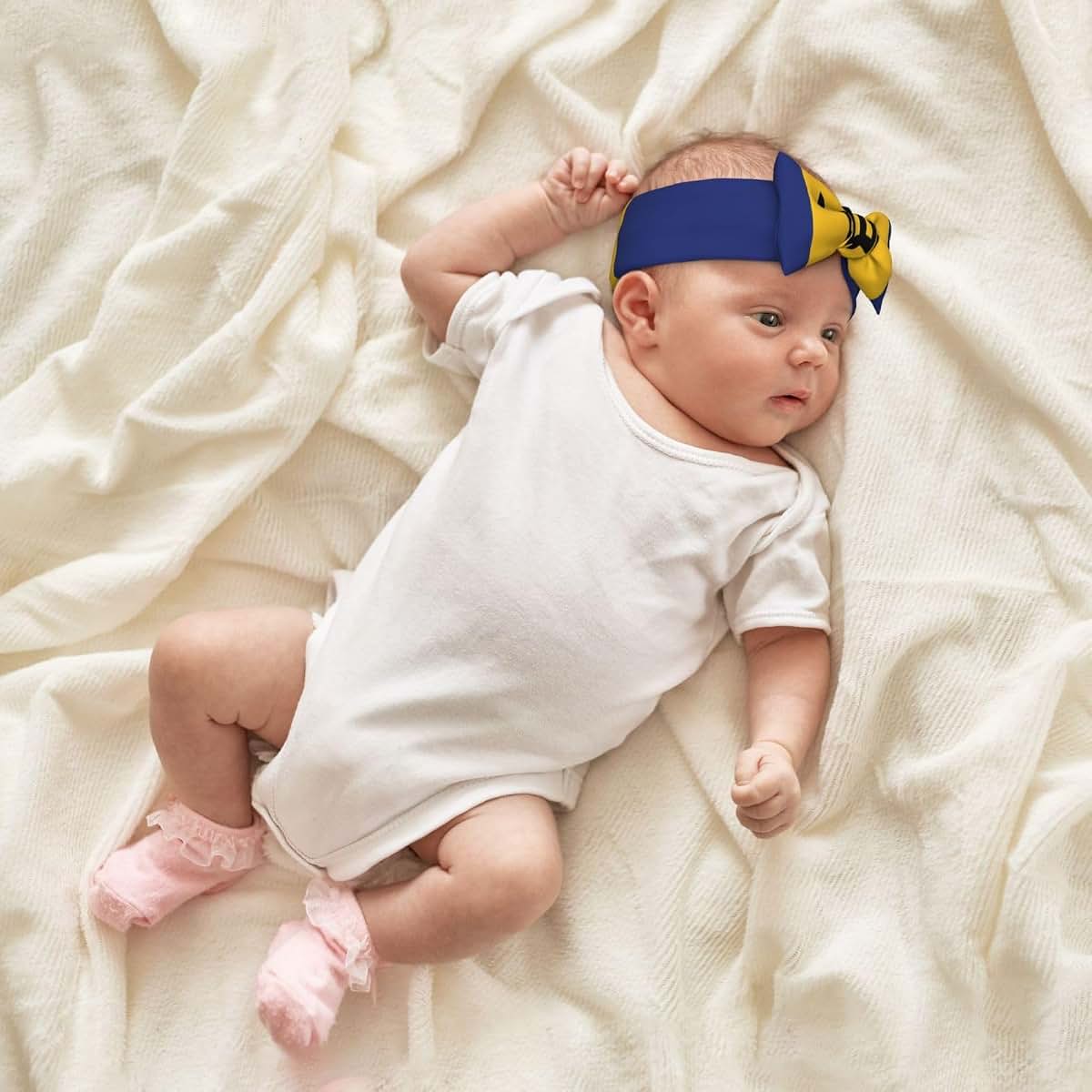 WZYCWB Barbados Flag Baby Bow Headband For Infants (photo 4)