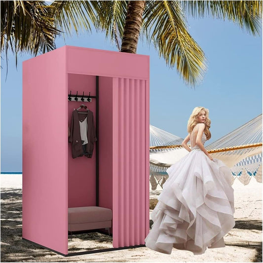 Saako Freestanding Changing Room With Blackout Curtains In Pink