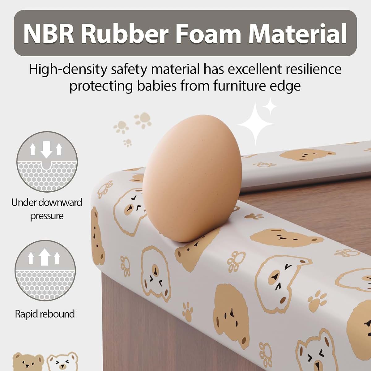 Lonlown Edge Protector for Baby Proofing, 6.5ft Soft Rubber Foam Furniture Bumper, Gray