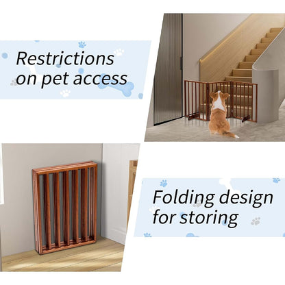 Dog Gate Indoor Wooden Pet Barrier for Doorways