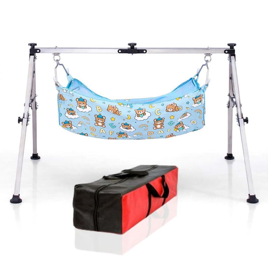 PURESHOP Stainless Steel Foldable Baby, Infant Cradle with Non-Woven Storage Bag, Indian Style Ghodiyu, Palna, Swing