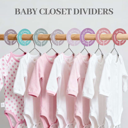 BabyOneStop 8 Pcs Baby Closet Dividers for NB-24 Months, Double-Sided Clothes Organizer