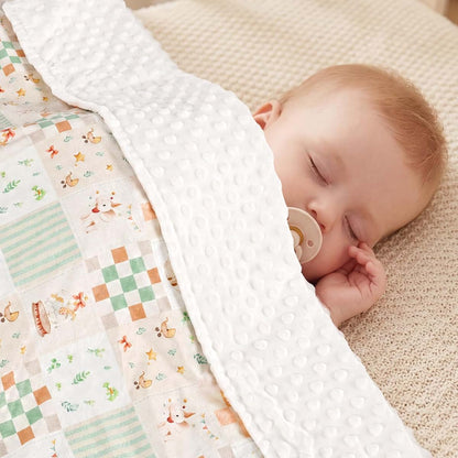 SWESEN Baby Blanket for Girls, Super Soft Double Layer Minky Blankets with Dotted Backing, Floral Toddler Newborn (photo 3)