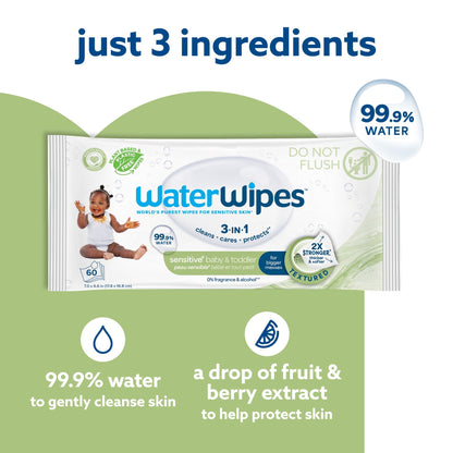 WaterWipes Sensitive Baby Wipes 240 Count