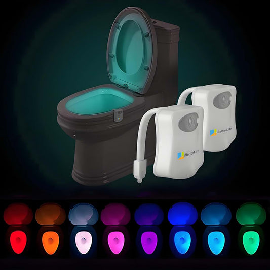 iBetterLife Toilet Light with Motion Activated Sensor - 2Pack The Original 8 Color Changing LED Inside Toilet Bowl