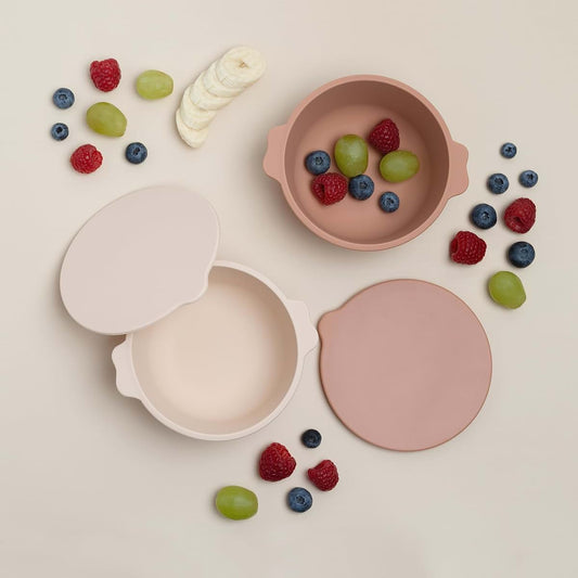 Ana Wiz Ltd Silicone Baby Bowls with Lids, 2 Pack