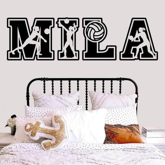 Vinyl Designs Volleyball Custom Name Wall Decal For Kids Rooms