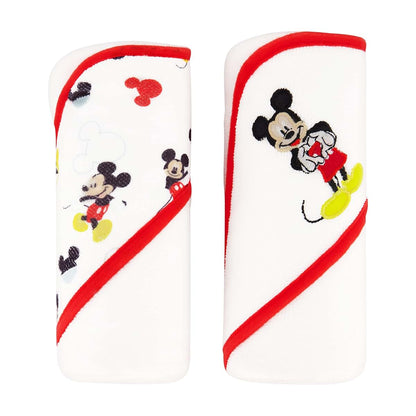 Disney Cudlie Baby Boy Mickey Mouse 2 Pack Hooded Towels In Happy Place Print