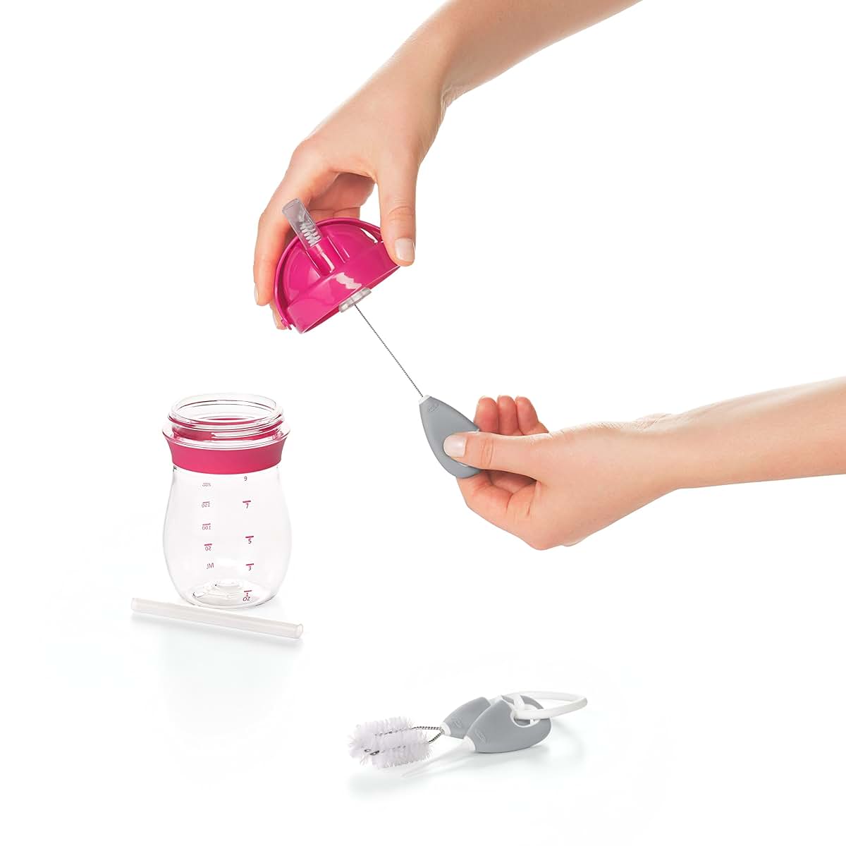 Oxo Tot Cleaning Set for Straw and Sippy Cups with Three Specialized Brushes