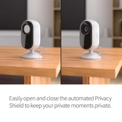 Arlo Essential Indoor Security Camera 2K 2-Camera Bundle, White, Wired Plug-in