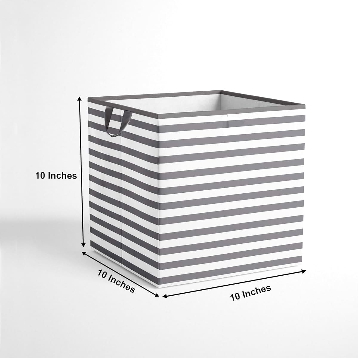 Bacati Pin Stripes Grey White Kids Storage Small Tote (photo 3)