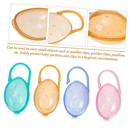 Kisangel 8Pcs Portable Pacifier Storage Case Lightweight Plastic Box With Handle