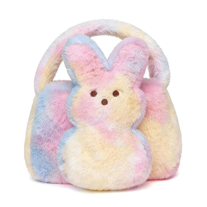 HOUYAN Mini Fluffy Bunny Purse Tote Bag