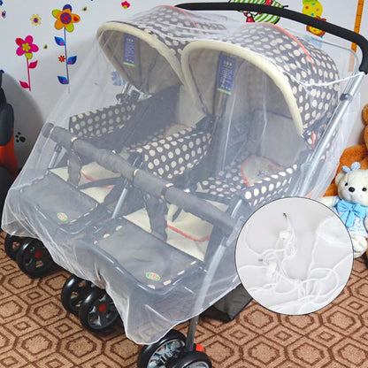 Universal Breathable Polyester Stroller Net Cover for Double and Twin Baby Strollers