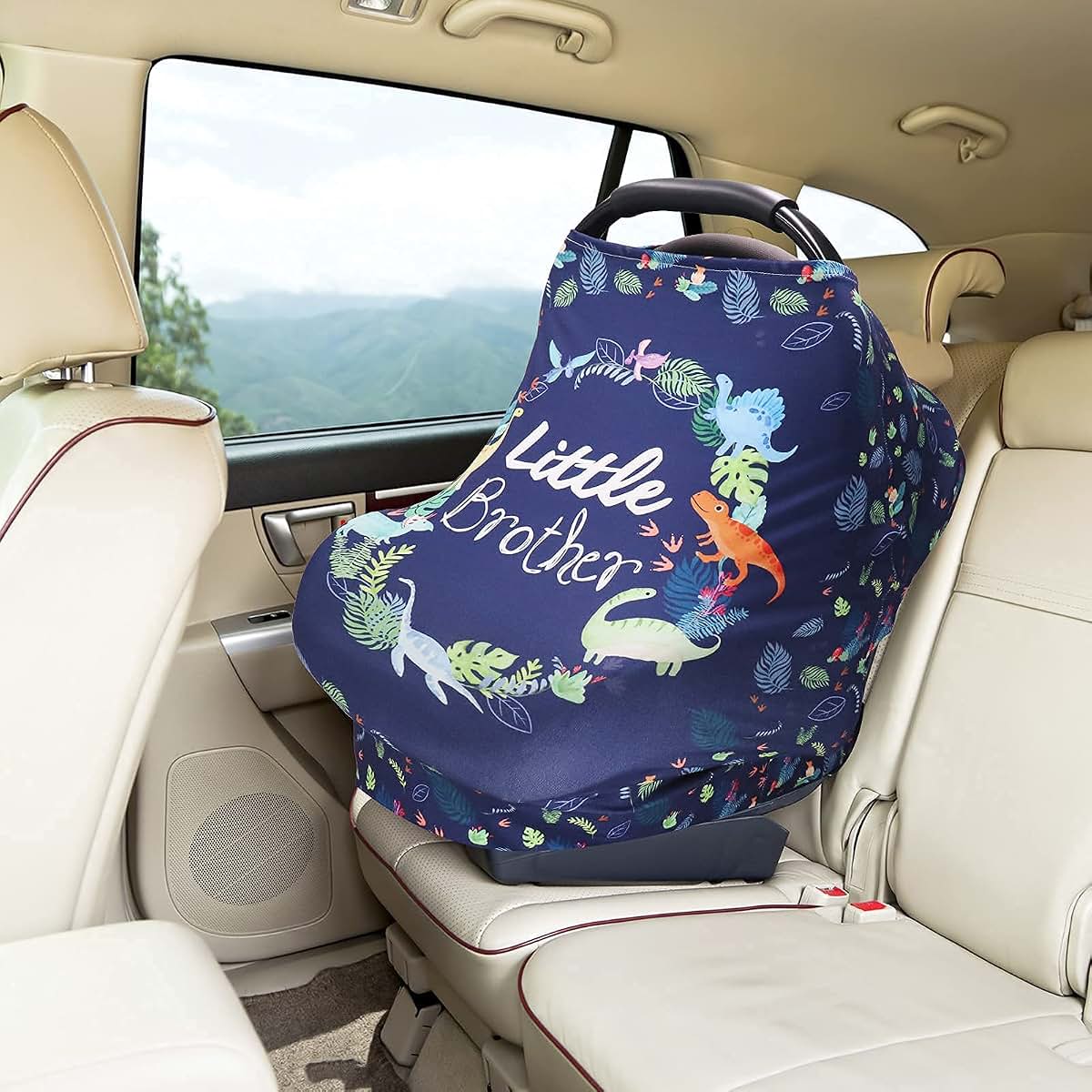 Swesen Baby Car Seat Cover - Dinosaur Print Multiuse Nursing Canopy (photo 4)