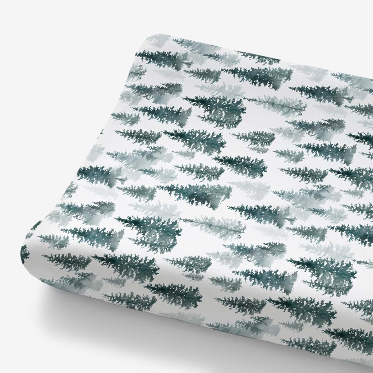 HawSkgFub Watercolor Forest Pine Tree Fitted Changing Pad Cover