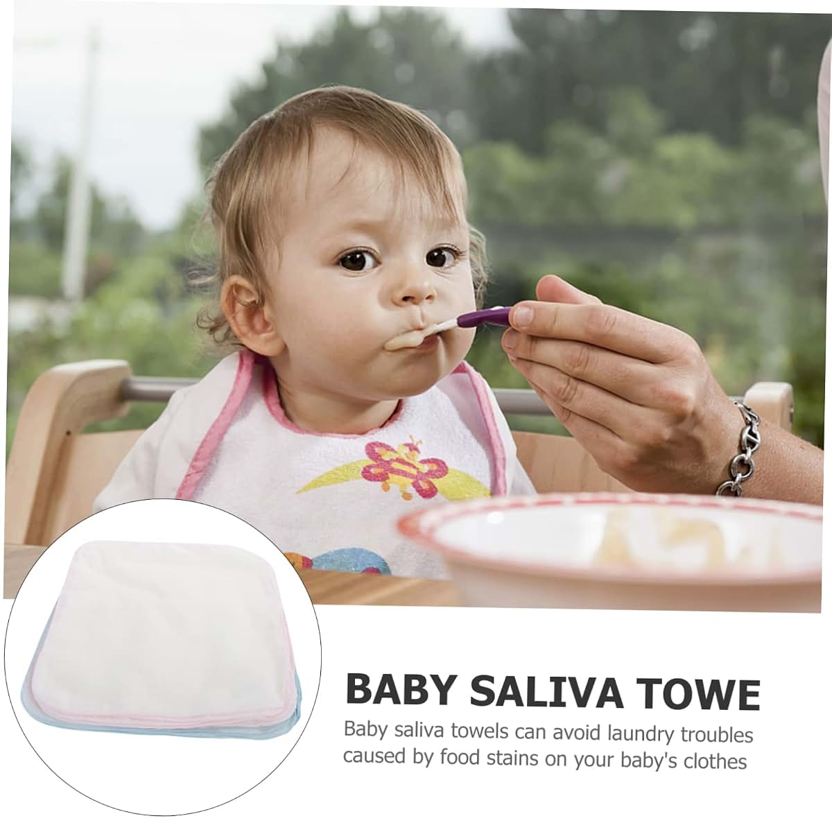 BESTonZON Cotton Baby Saliva Towels, 20 Pieces Pack
