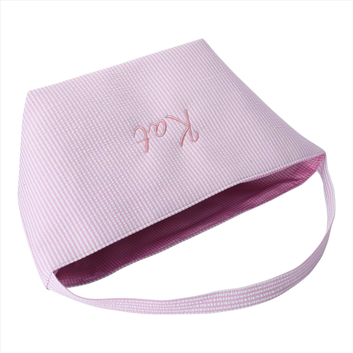 Qijundian Personalized Easter Basket Embroidered Easter Basket Embroidered Name Kids Basket Kid's Easter Basket (photo 4)