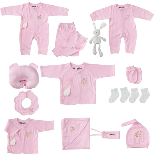 keppii essential™ 18-Piece Newborn Layette Gift Set – Premium Clothing & Accessories | Packaged in a Luxury Gift Box