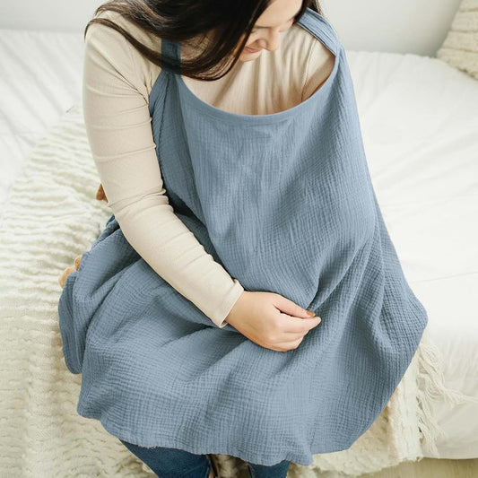 Yiming 88 Muslin Nursing Covers for Breastfeeding, Cotton Breastfeeding Cover, Breathable Privacy Nursing Covers for