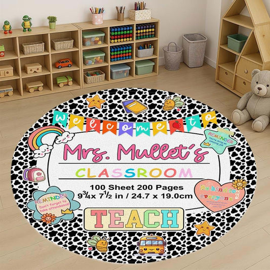 Chillgen Classroom Round Rug For Kids Notebook Educational Circle Carpet