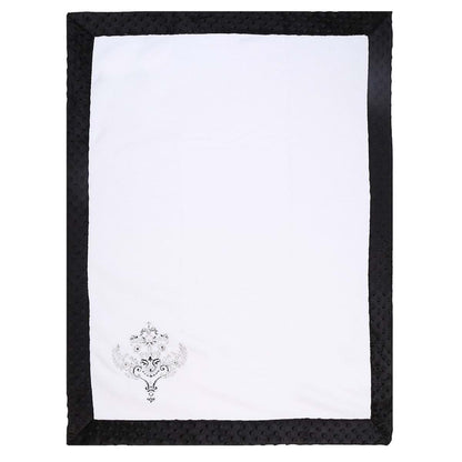 Bacati Damask Baby Blanket in White and Black (photo 4)