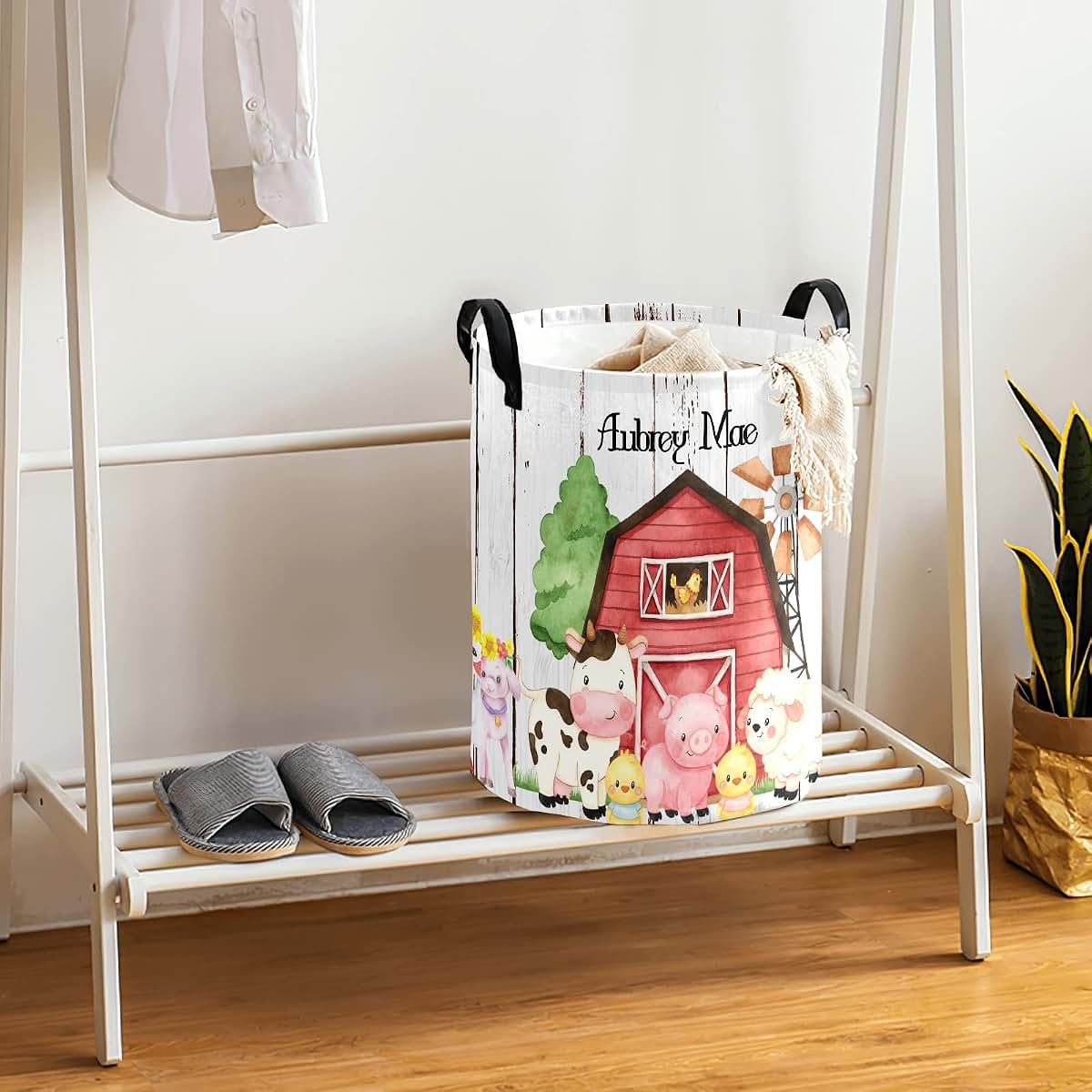 Joyestore Custom Farm Animals Laundry Hamper, Toy Storage Bin, Nursery Room Decor (photo 4)