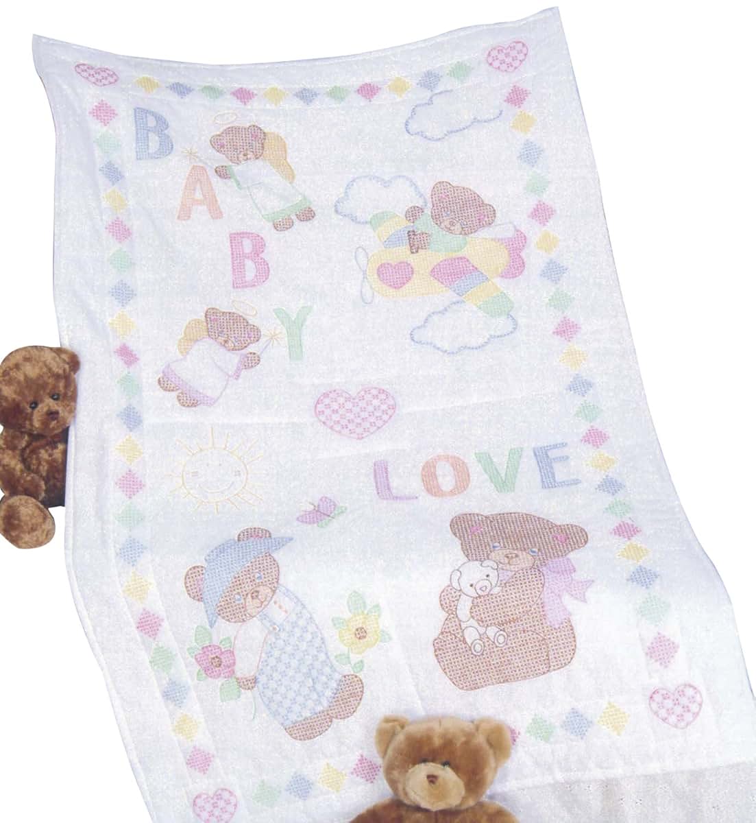 Jack Dempsey Needle Art Baby Bear Crib Quilt Top