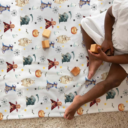 Spooky Afro Safari Animal Flannel Baby Blanket Receiving Swaddle