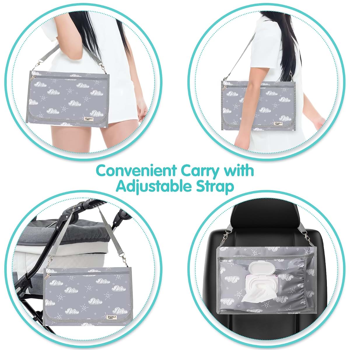 Phoebus Baby Portable Changing Pad Mat for Travel and On-the-Go Use
