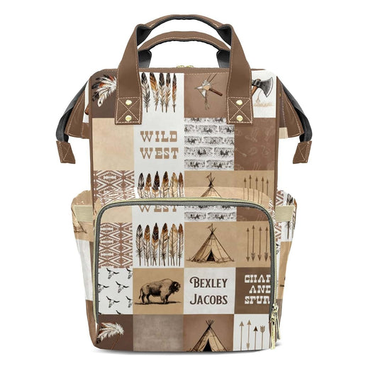 YallLocoMo Personalized Diaper Bag Backpack Name West Cowboy Life Wild Multifunction Travel Backpack Nappy Bag Daypack