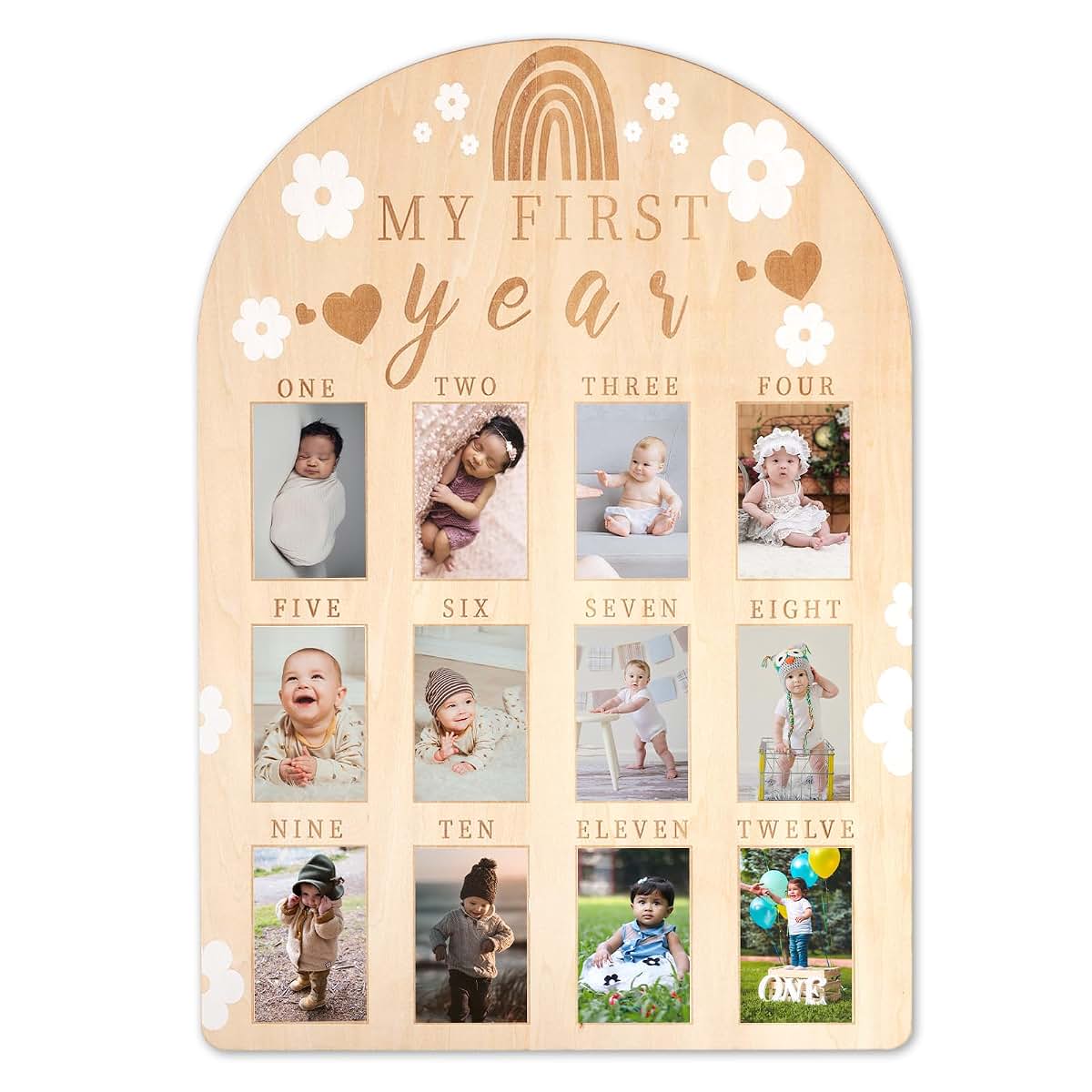 First Year Milestone Photo Display Board for Nursery Decor