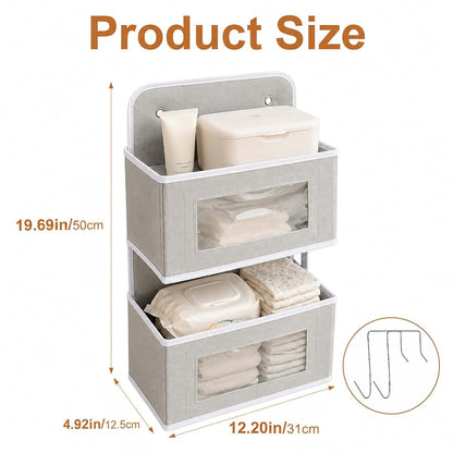 YANQORVELI Hanging Diaper Organizer for Changing Table, Cribs, Baby Nursery Organizers and Storage, Playard or Wall & (photo 3)