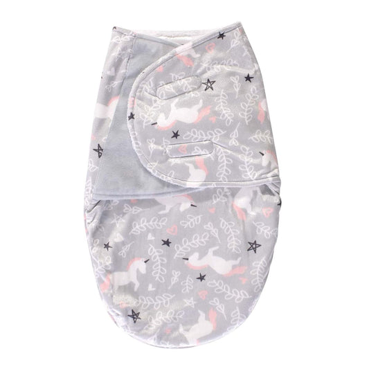 Hudson Baby Unisex Plush Swaddle Wrap | Gray Unicorn, 0-3 Months