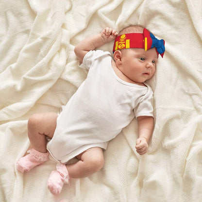 XZDZDX Mongolian Flag Infant Baby Headband Soft Polyester Knot Bow Headwrap (photo 4)