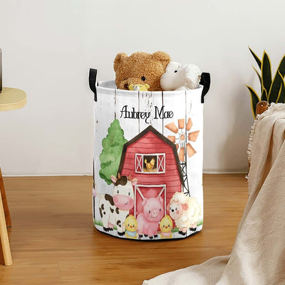 Joyestore Custom Farm Animals Laundry Hamper, Toy Storage Bin, Nursery Room Decor (photo 3)