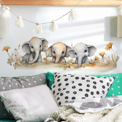 Sacinora Cute Baby Elephant Family Wall Stickers Removable Vinyl Decals