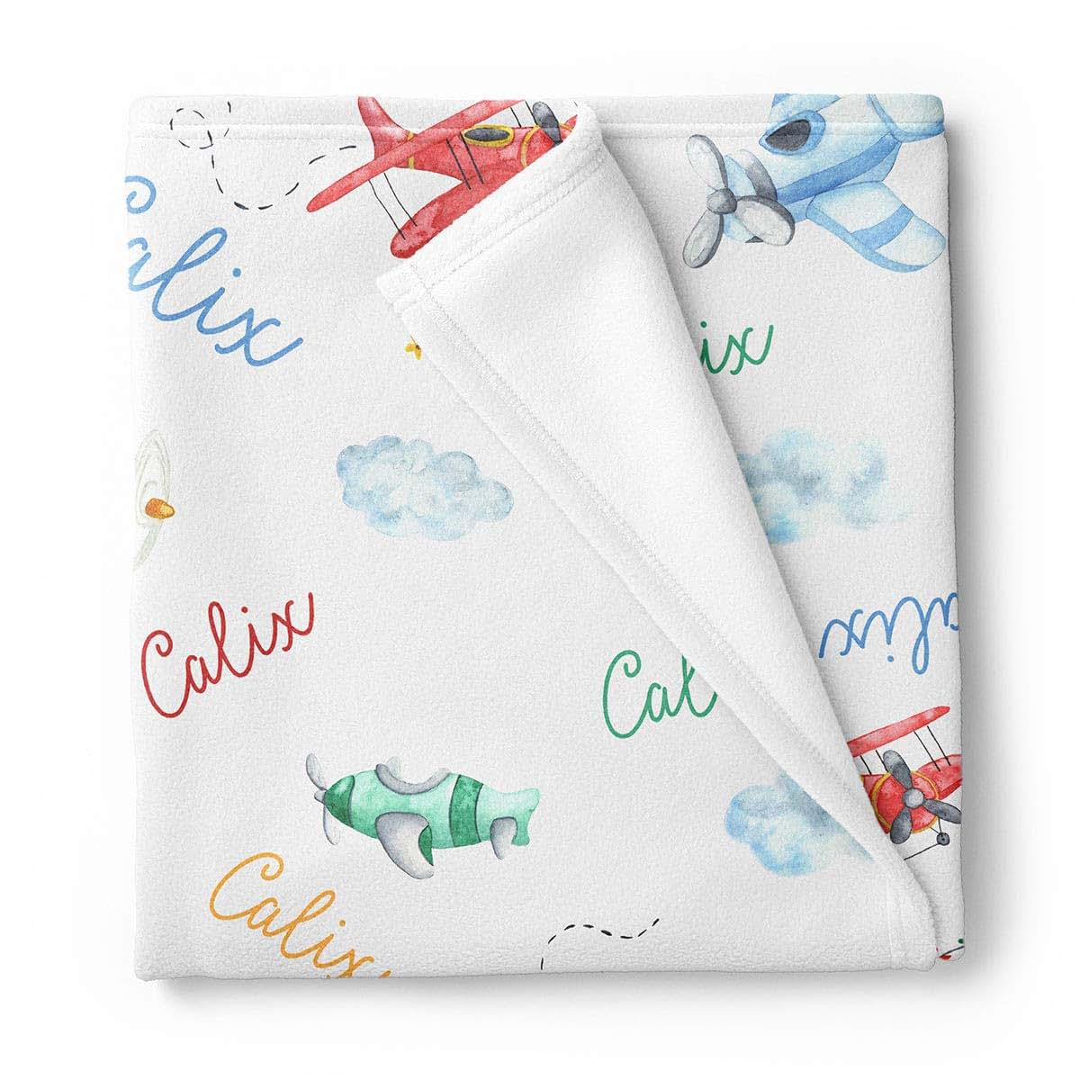 Lovable Gift Co Airplane Personalized Baby Receiving Swaddle Blanket